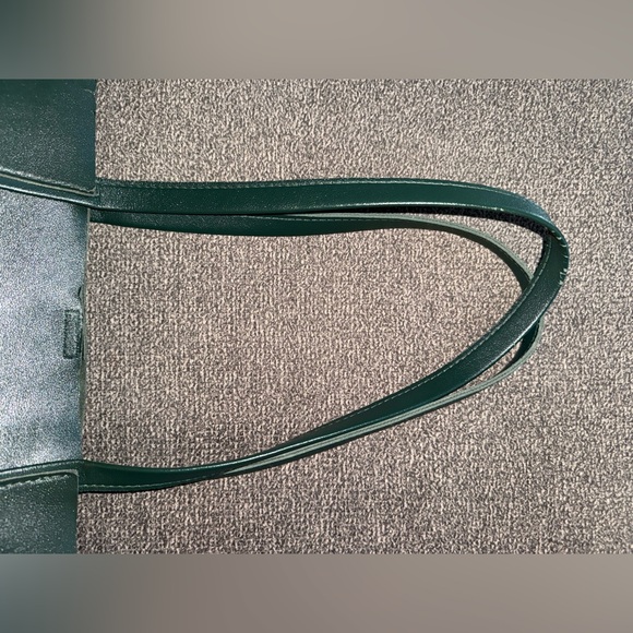 Structured Women Leather Handbag Shoulder Tote Satchel emerald green olive - Picture 7 of 12